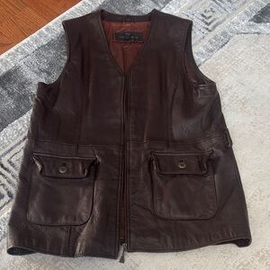 Dark Brown Leather Vest